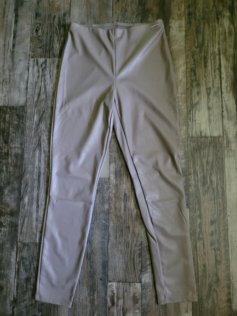 Fabletics Taupe Faux Leather Leggings